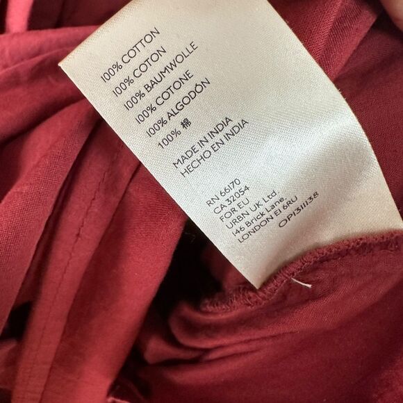 Anthropologie Gretel Embroidered Maxi Dress Maroon White 1X - Picture 8 of 11